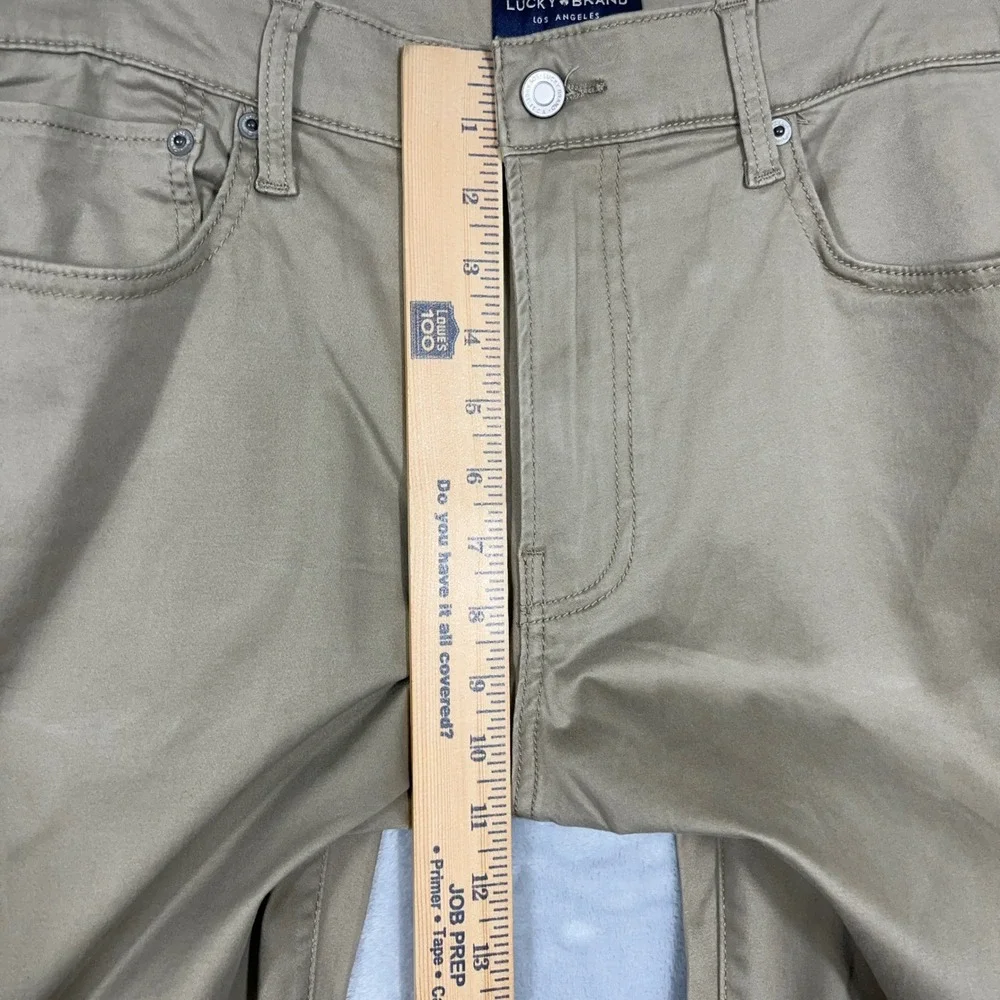 Lucky Brand Mens Pants 36x32 Khaki Tan 121 Slim Straight Cotton Stretch Chino